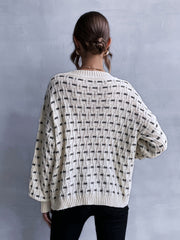 Stickad varm vit tröja