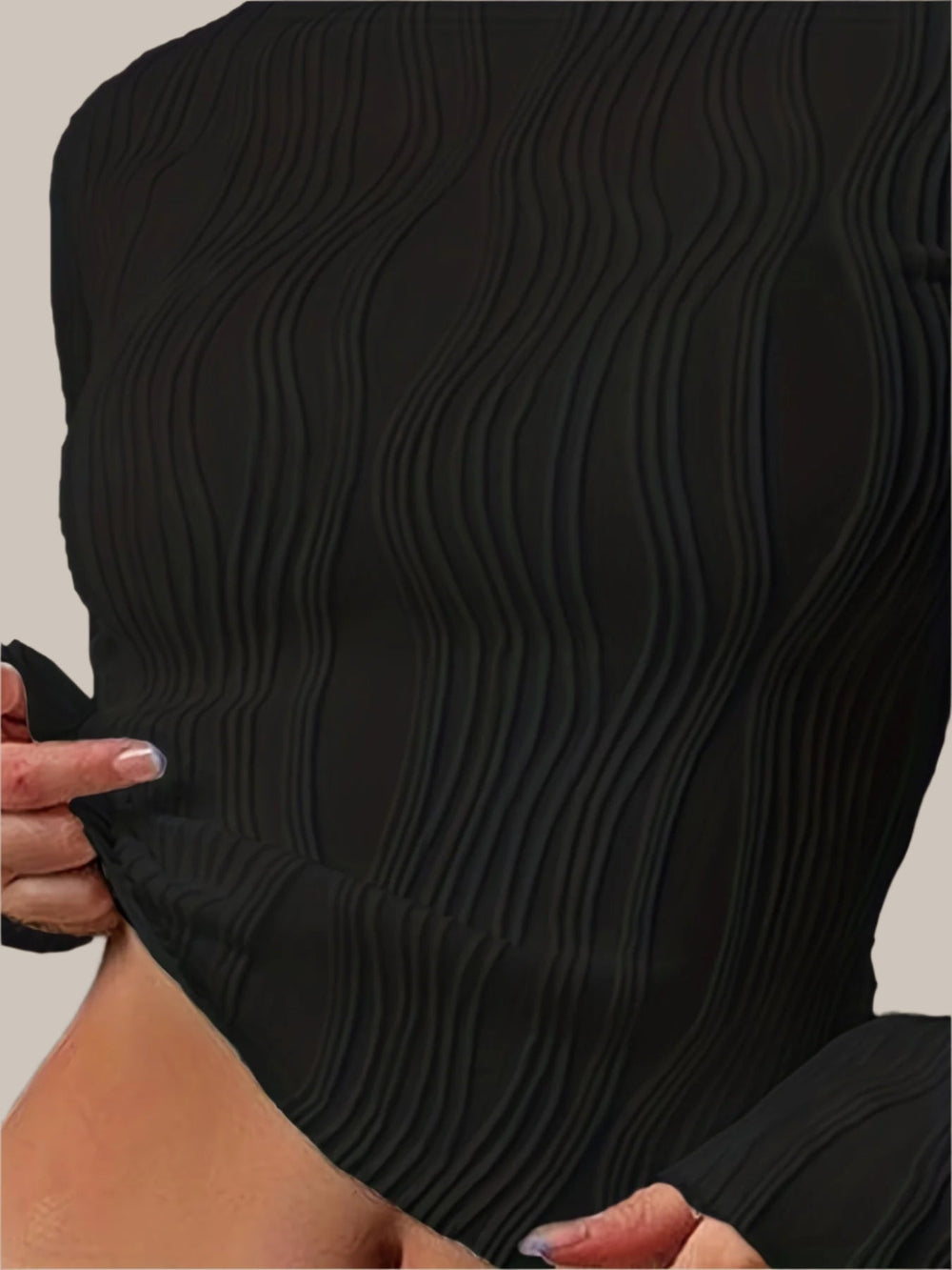 Strukturerad långärmad skjorta