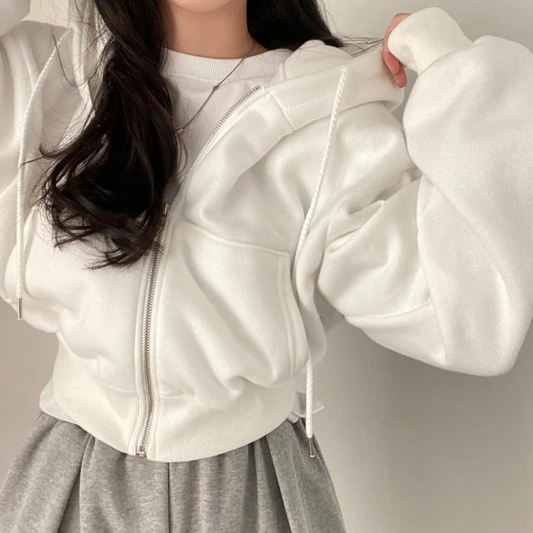 Clasic bekväm hoodie med dragkedja