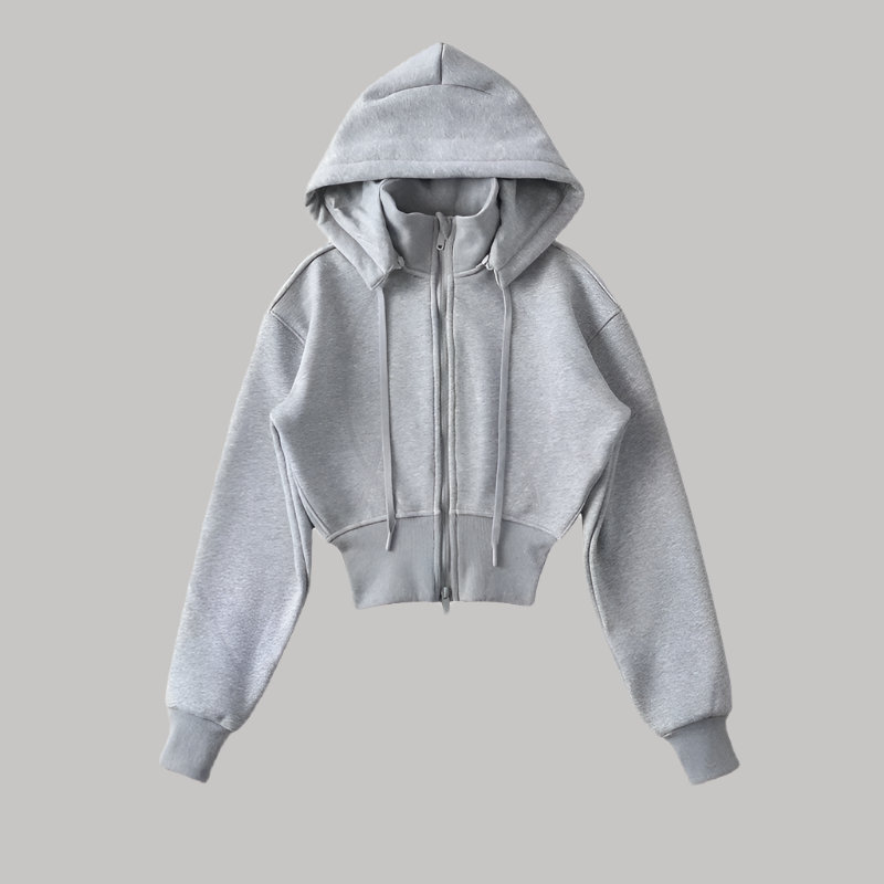 Avtagbar sweatshirt med huva i smal midja