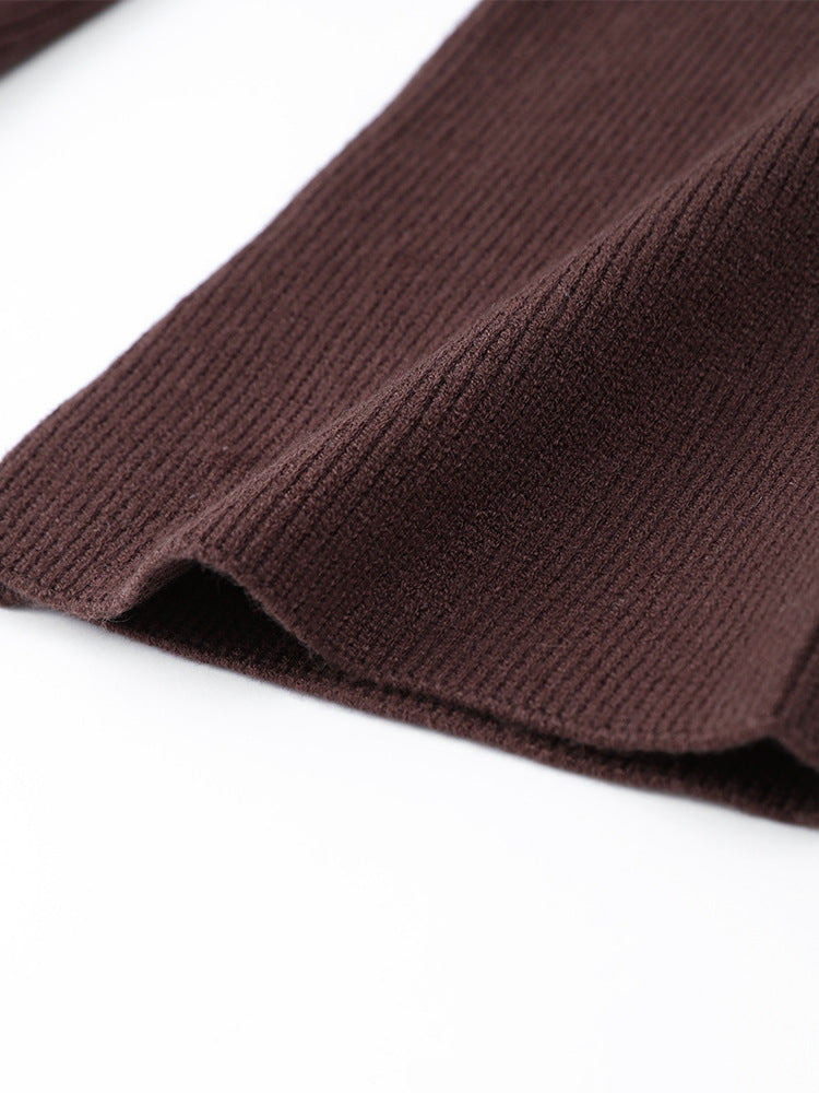 Långärmad stickad cardigan tröja topp