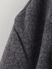 Gray short double-breasted jacket with wide lapels