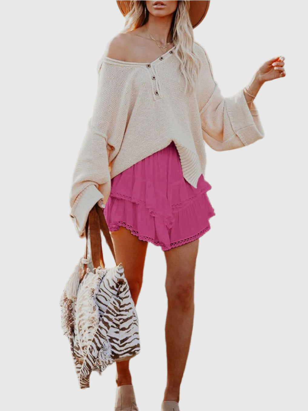 Ruffled layered mini skirt