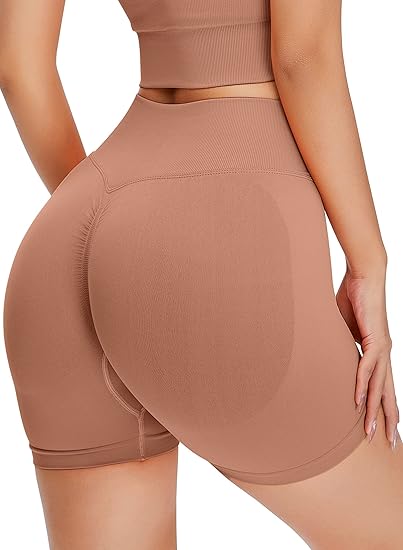 Seamless high-waisted sports shorts
