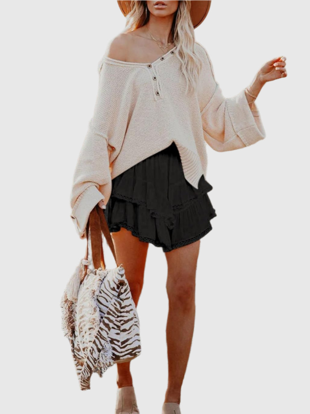 Ruffled layered mini skirt