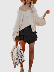 Ruffled layered mini skirt