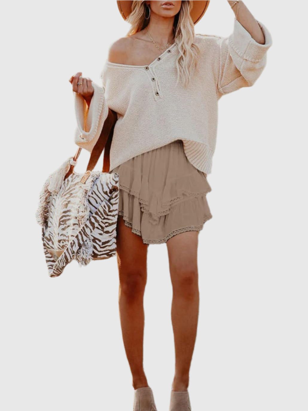 Ruffled layered mini skirt