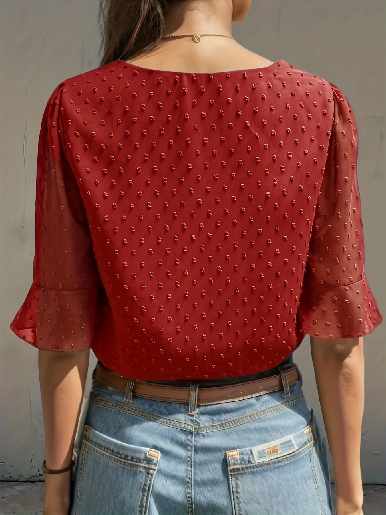 Lös blus med låg ärm