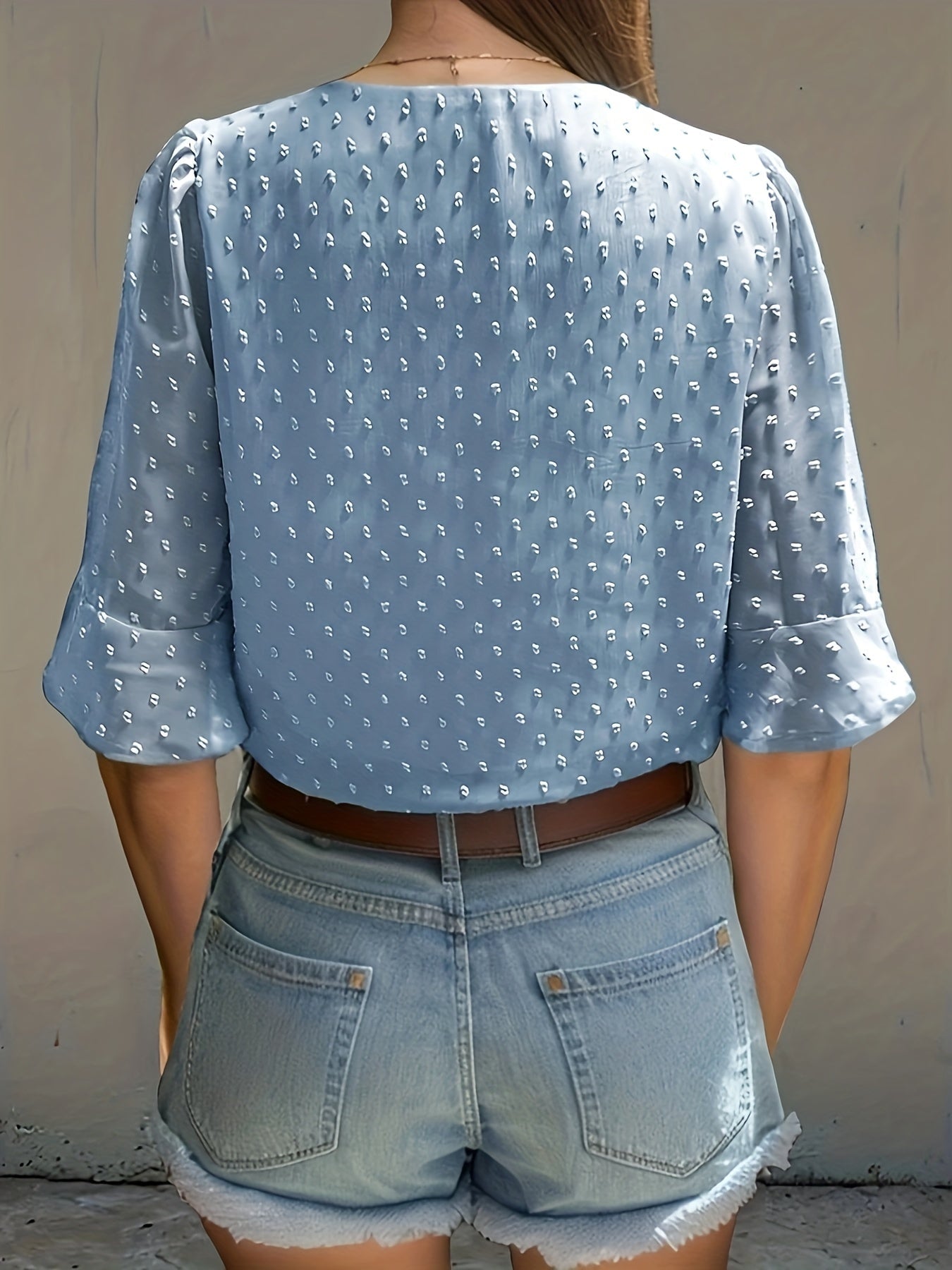 Lös blus med låg ärm