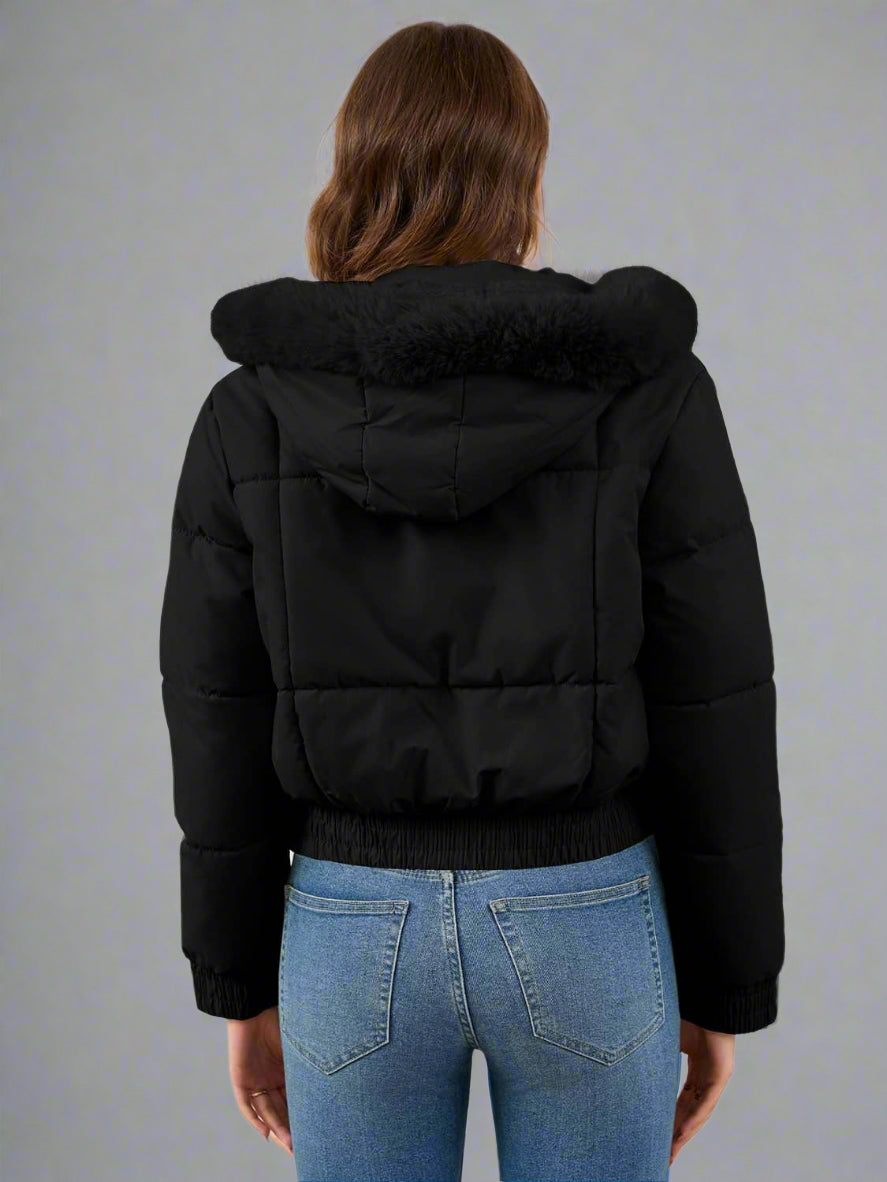 Casual quiltad bomullsjacka i smal passform