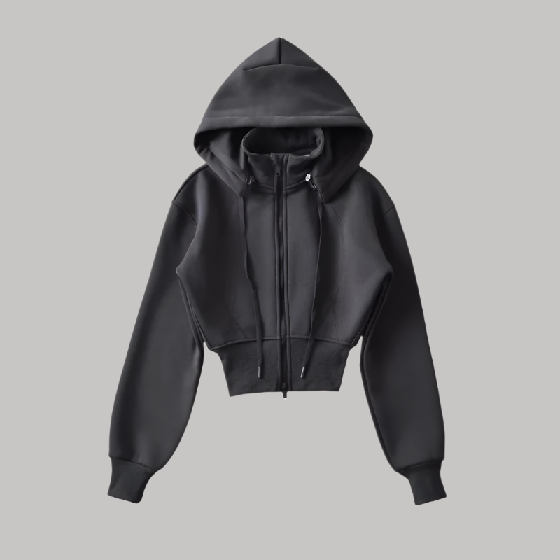 Avtagbar sweatshirt med huva i smal midja