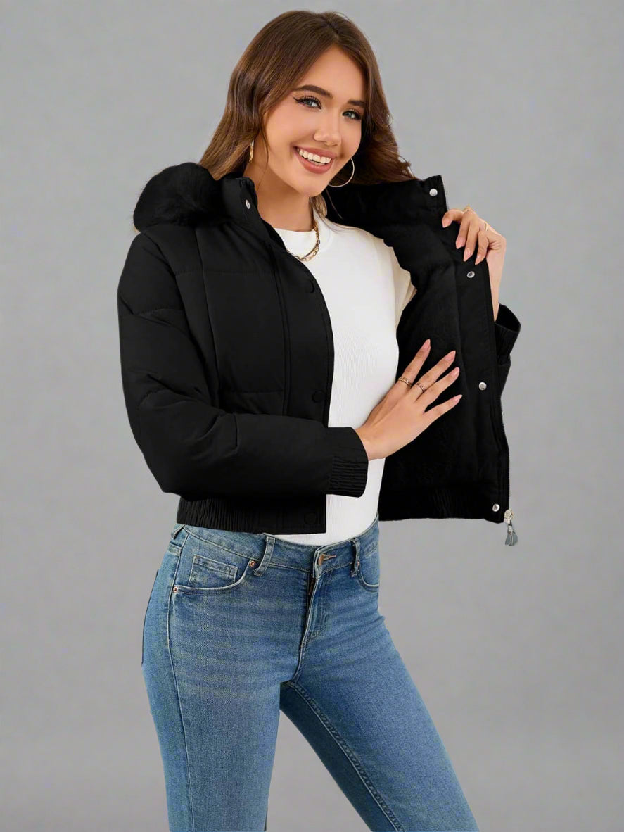 Casual quiltad bomullsjacka i smal passform