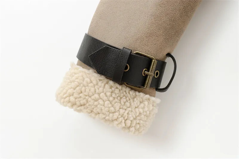 Beige jacket with soft collar & contrast details