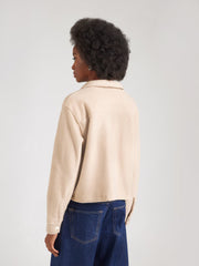 Beige shirt jacket with snap buttons