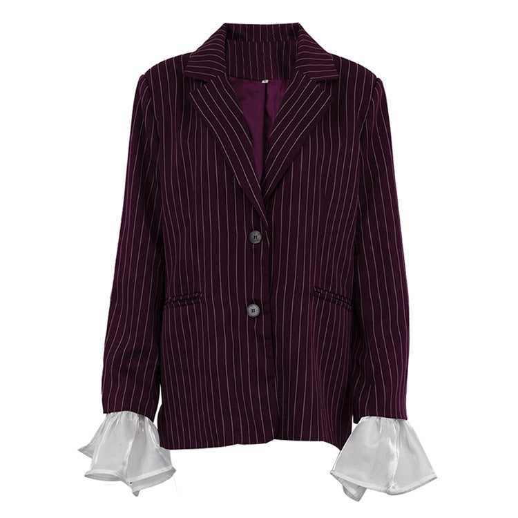 Lös elegant randig blazer