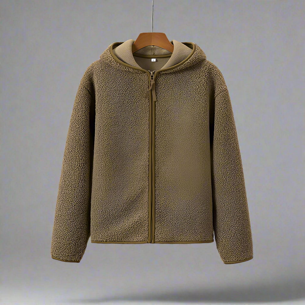 Huvtröja med dragkedja i polarfleece