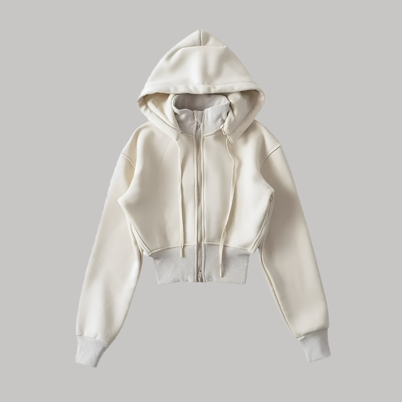 Avtagbar sweatshirt med huva i smal midja