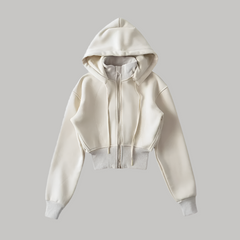 Avtagbar sweatshirt med huva i smal midja