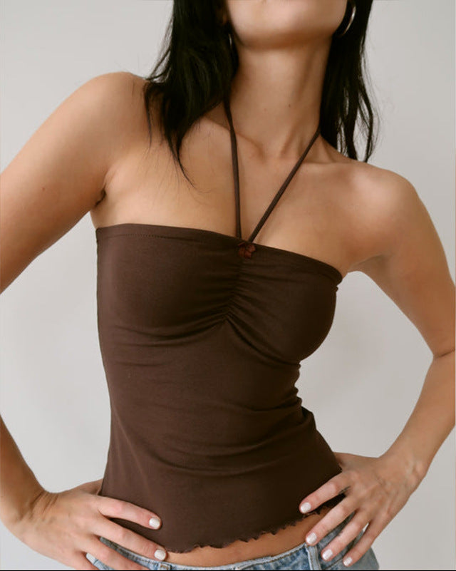 Slim topp med snörningsdetalj