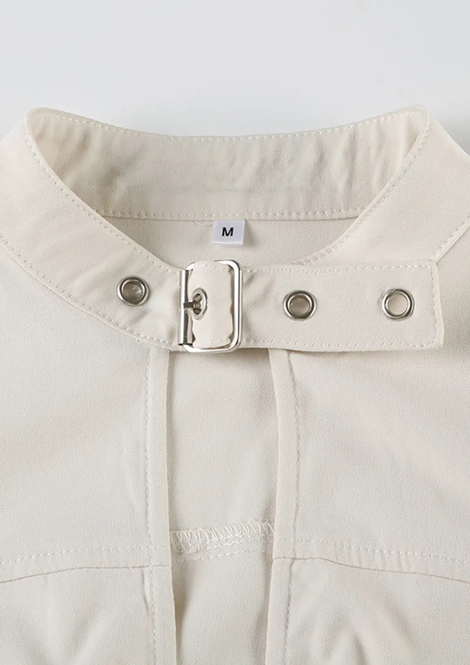 Jacka med bandkrage och dragkedja