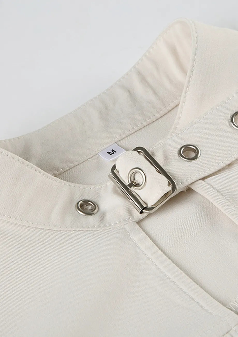 Jacka med bandkrage och dragkedja