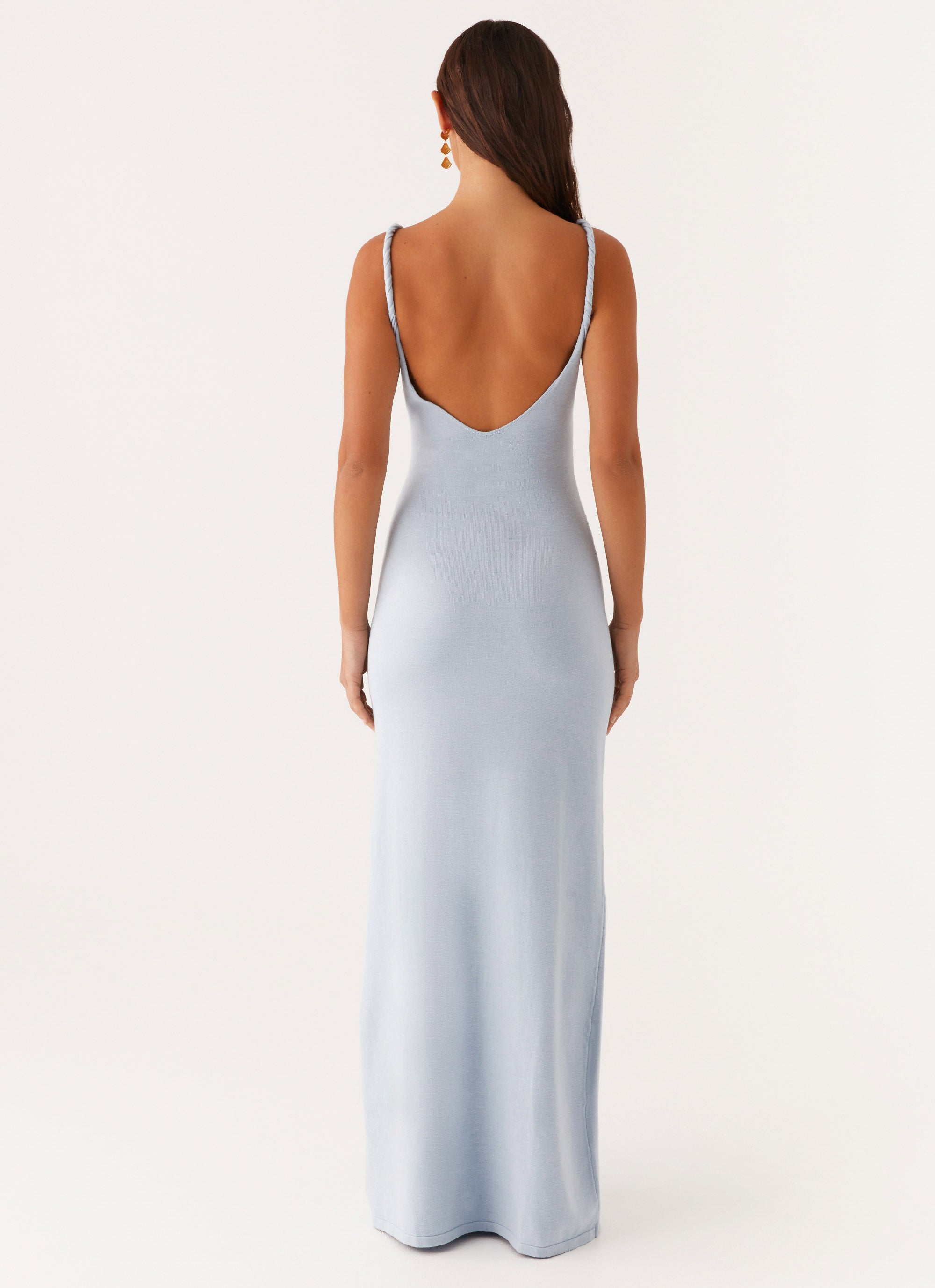 Light blue long dress with narrow straps