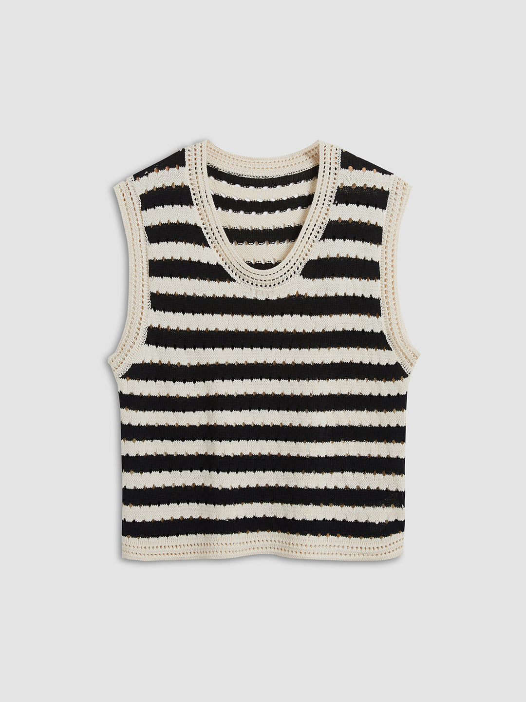 Striped crochet sleeveless top