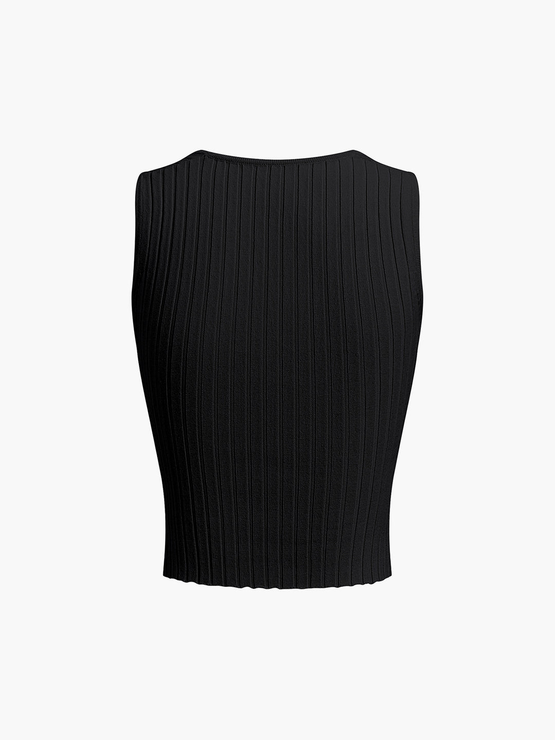Ribbed cropped tank top with square neckline
