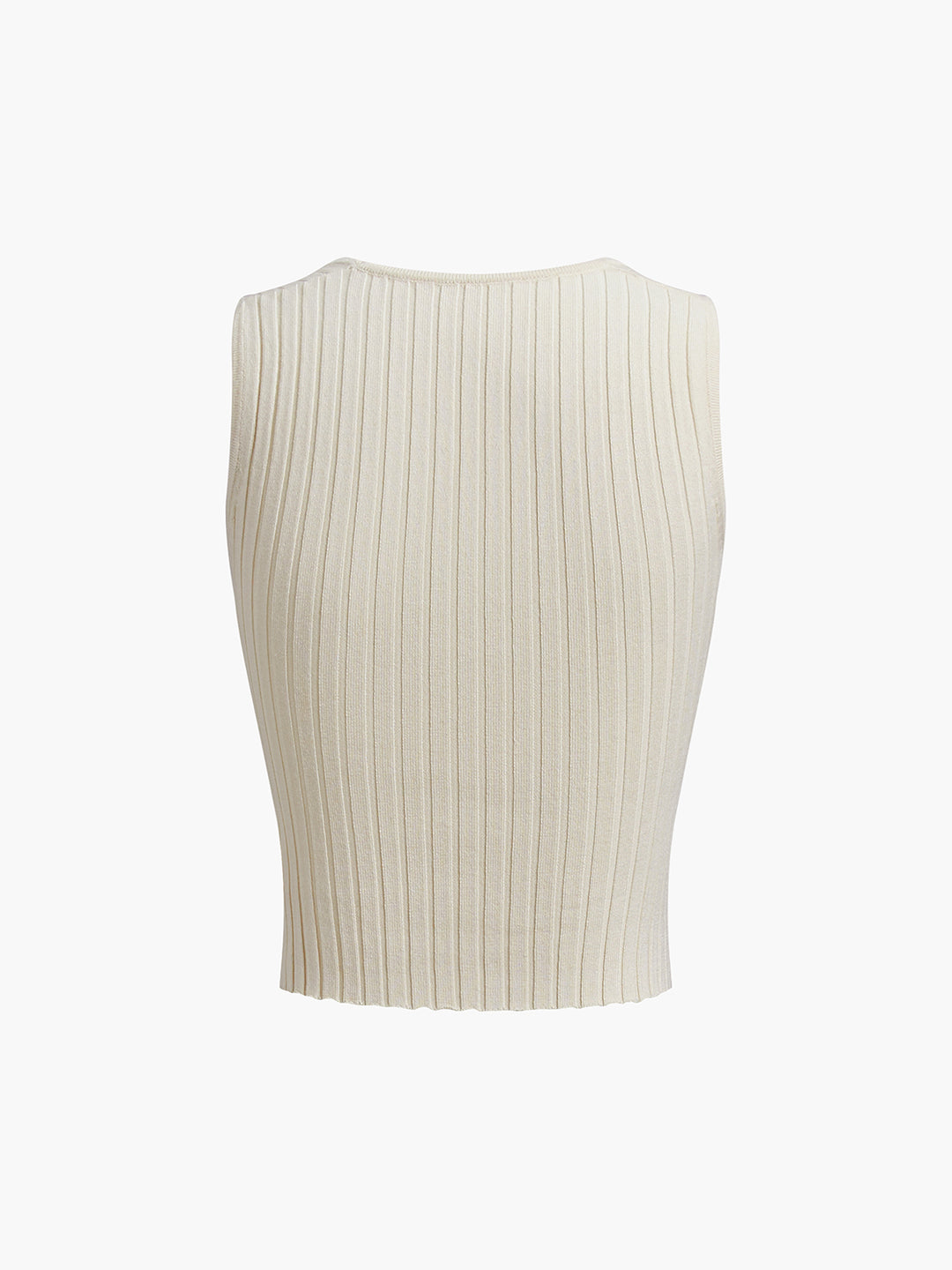 Ribbed cropped tank top with square neckline