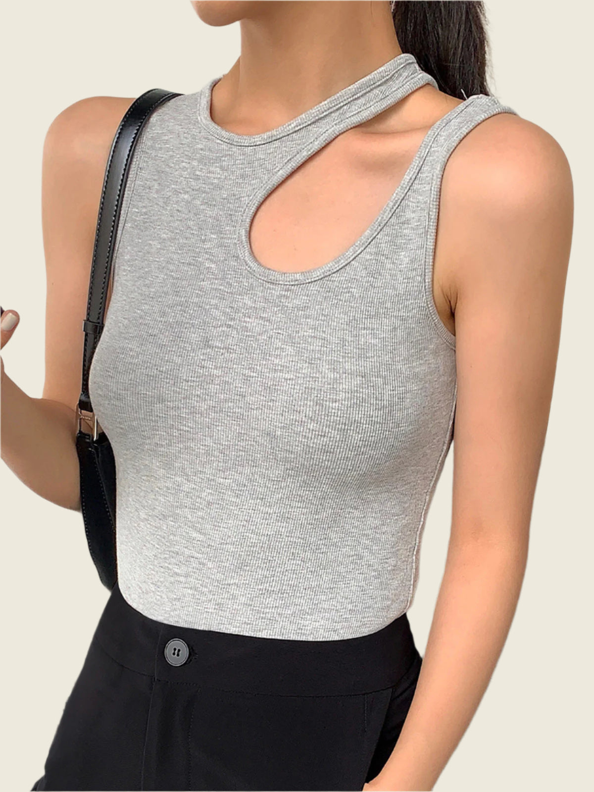 Asymmetrical cutout top