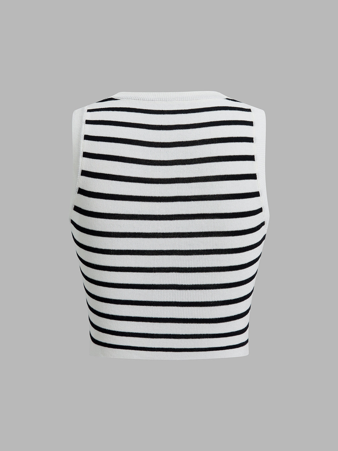 Ribbed striped sleeveless crop top