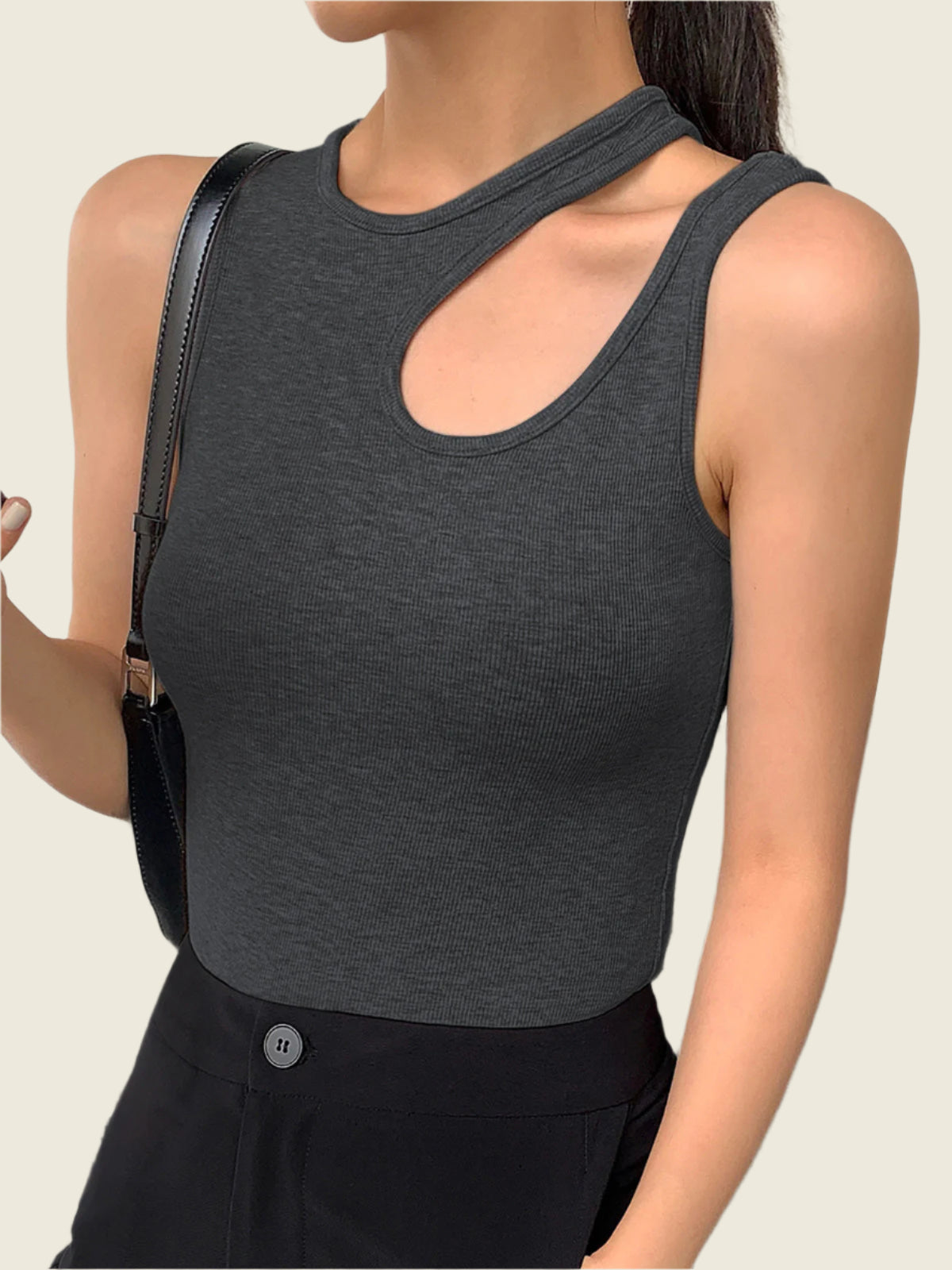 Asymmetrical cutout top