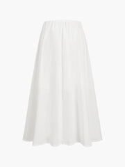 White flowing midi skirt
