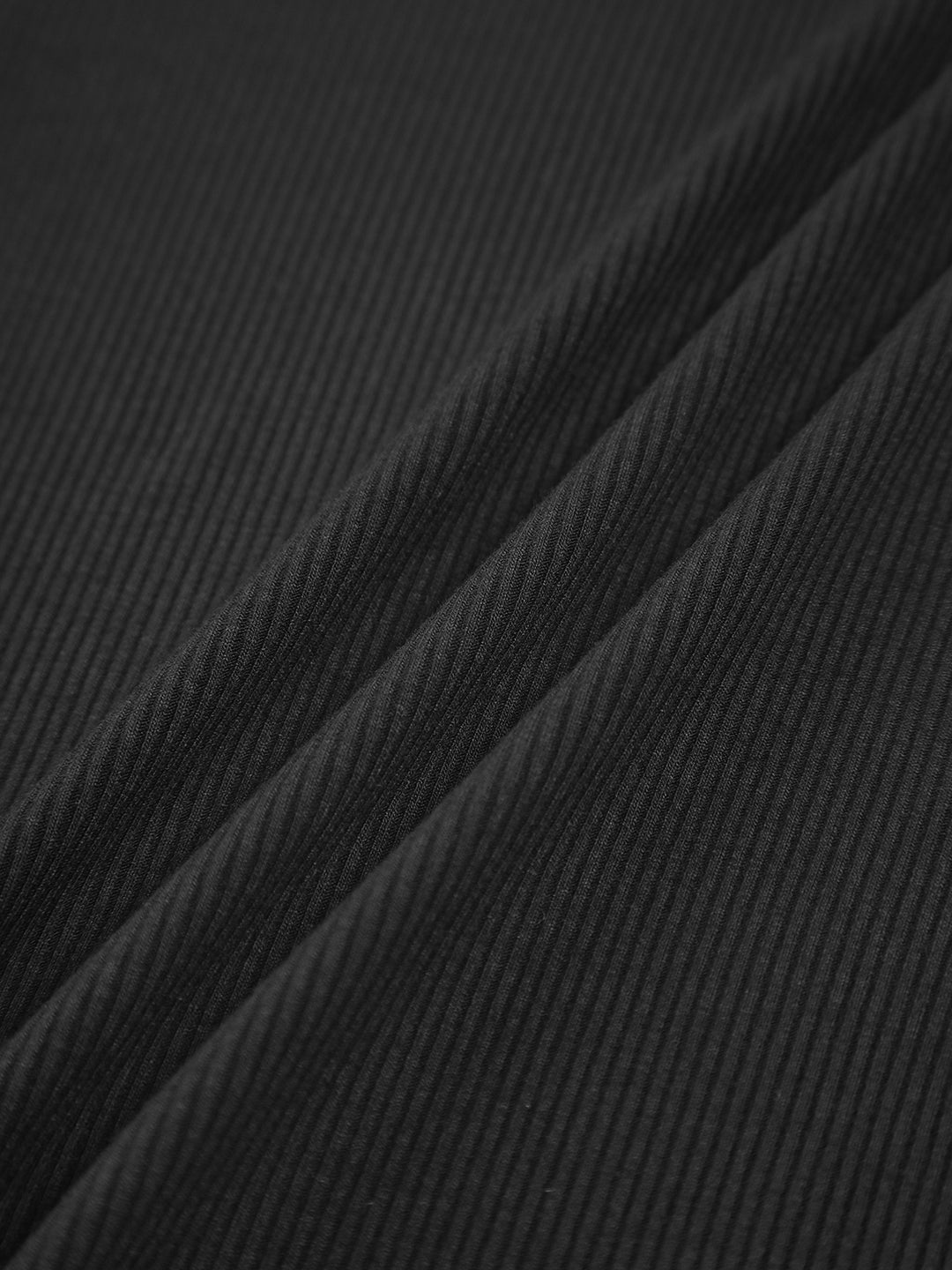 Ribbed long-sleeved button-up top