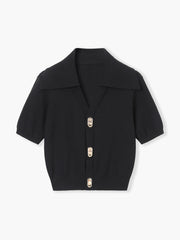 Knitted top with knotted neck