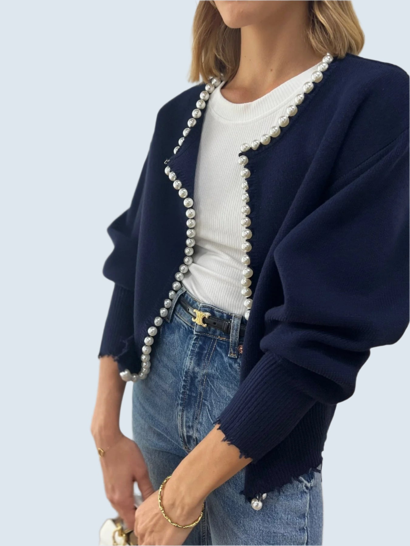 Elegant kofta med pärlor