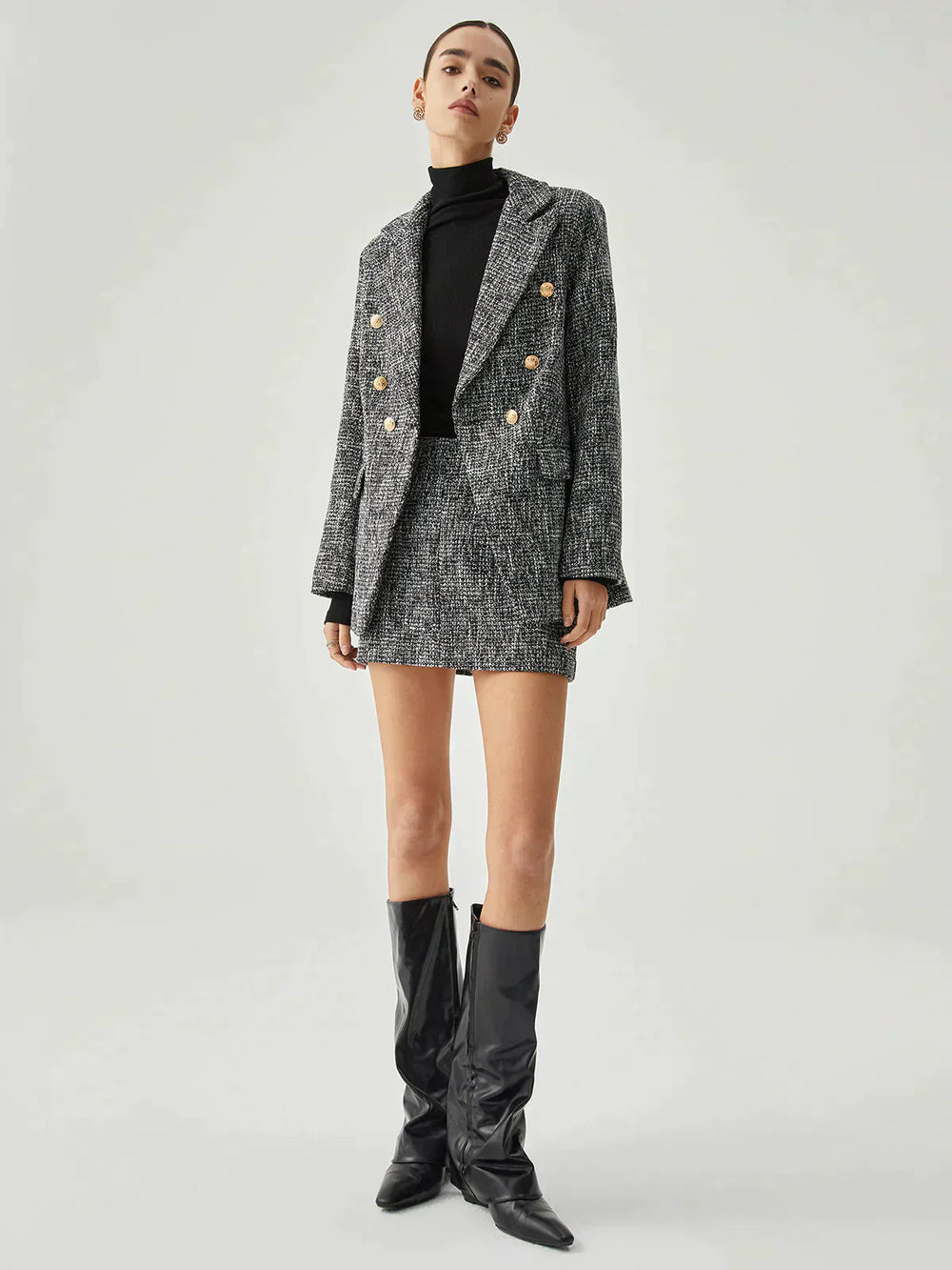 Grå  kavaj och kjol set