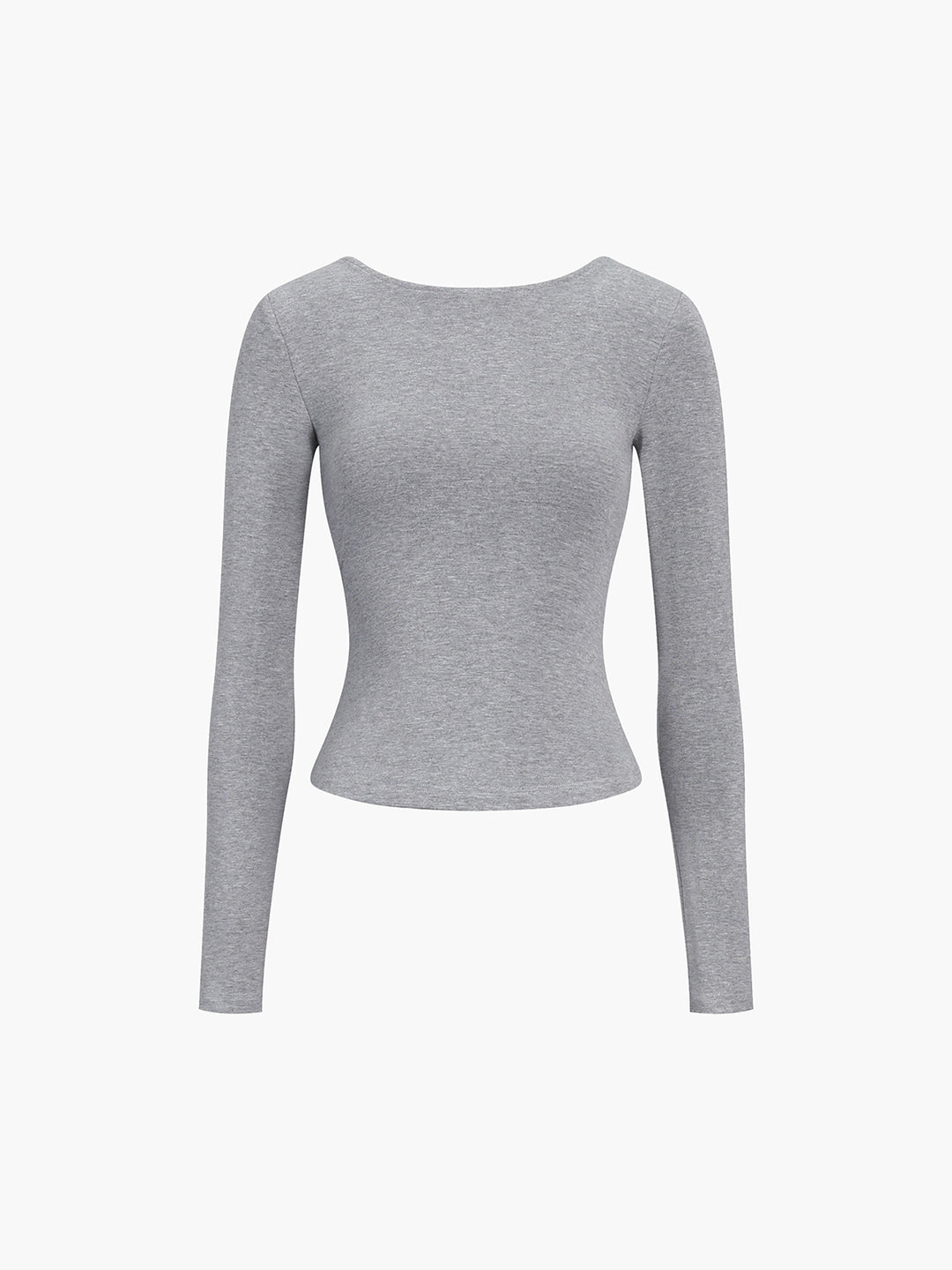 Fitted top with long sleeves and round neck