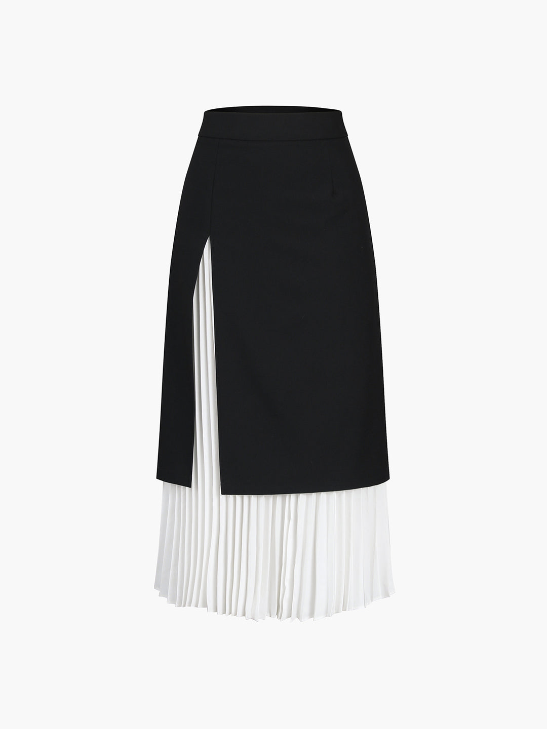 Layered midi pleated skirt