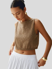Sleeveless ribbed crop top