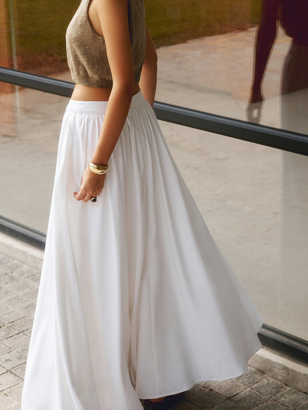 Elegant flared long skirt