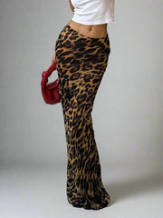 Long skirt with wild print