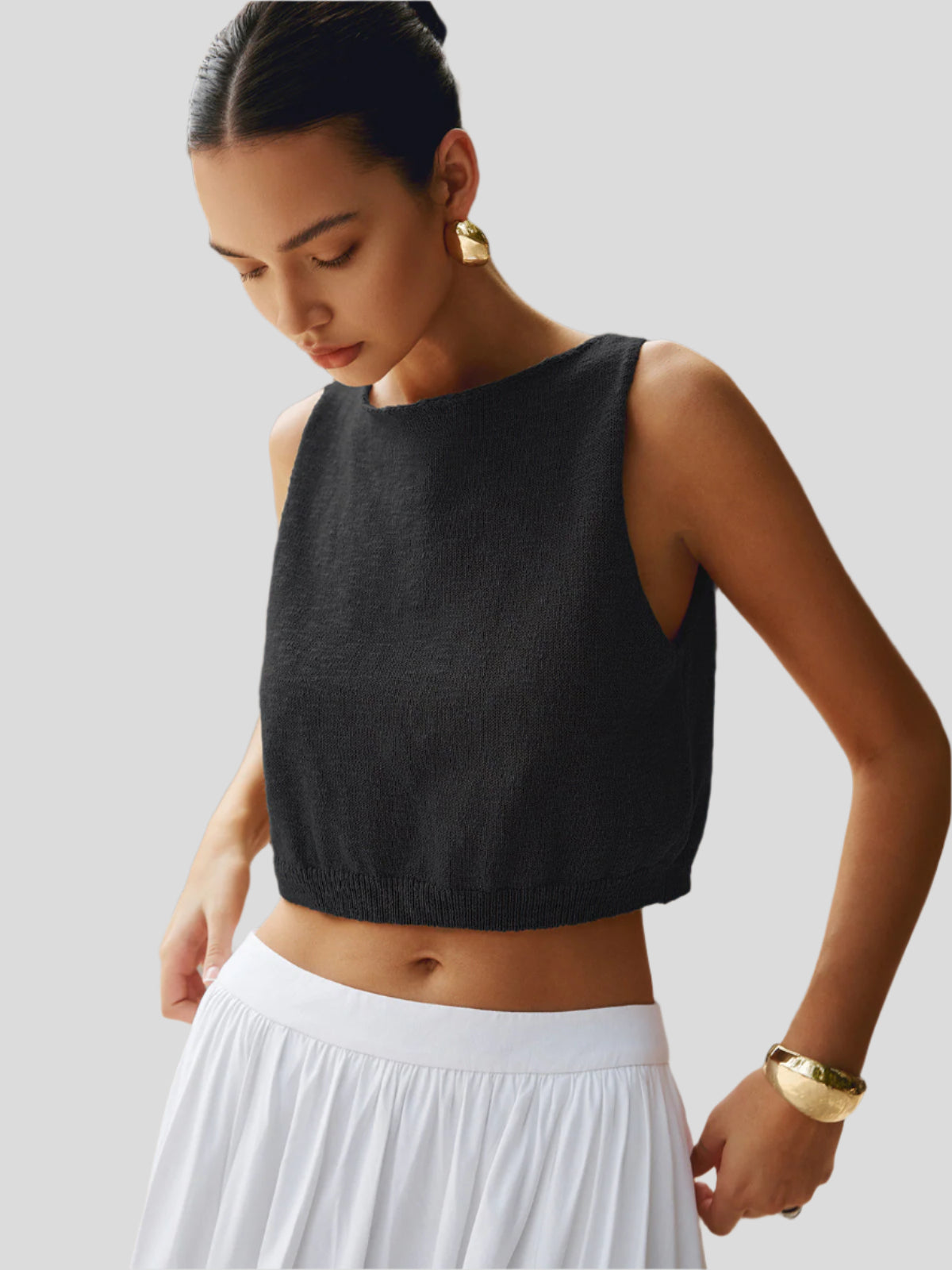 Sleeveless ribbed crop top