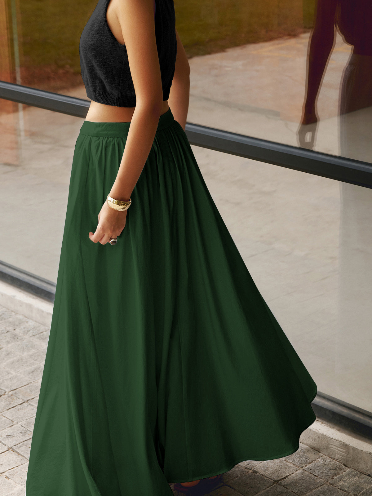 Elegant flared long skirt