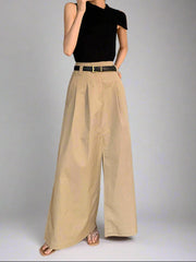 Pleated maxi skirt with front slit