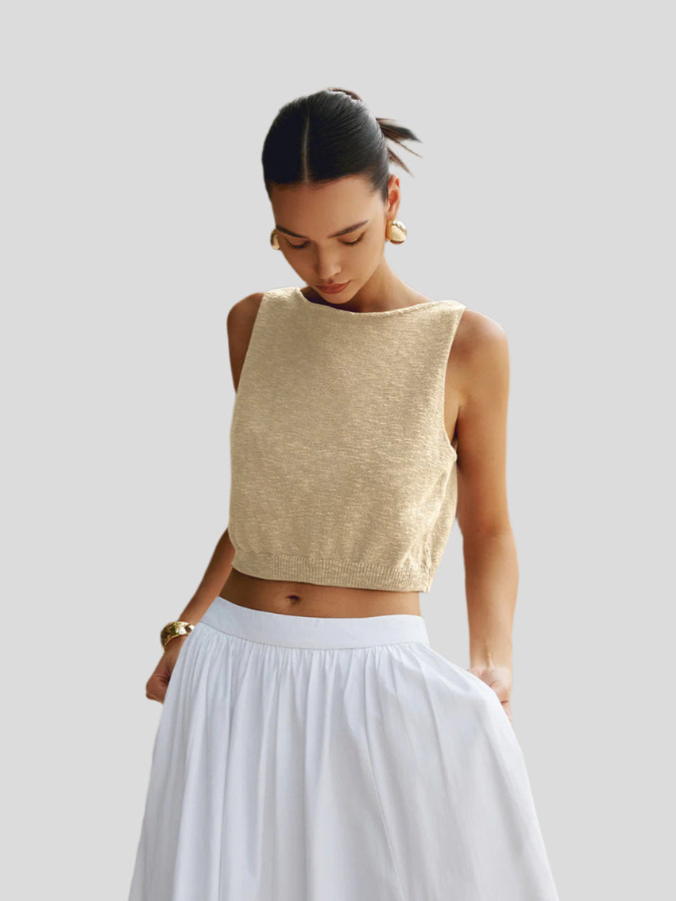 Sleeveless ribbed crop top