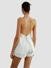 Halterneck top and shorts set