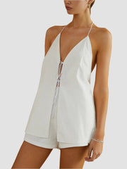 Halterneck top and shorts set