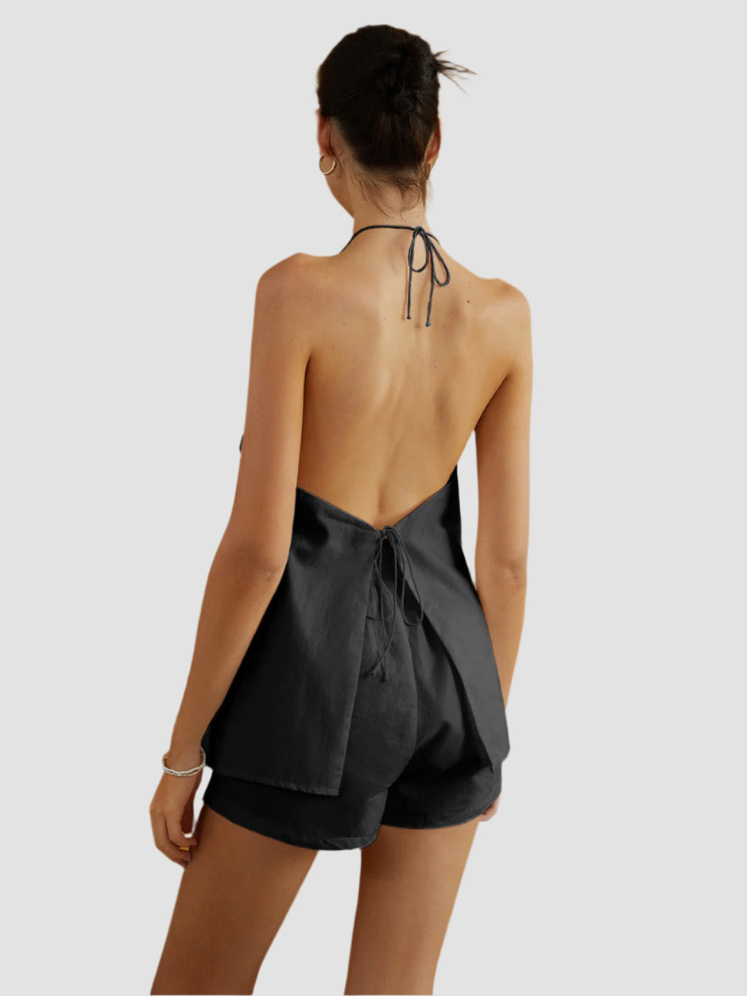 Halterneck top and shorts set