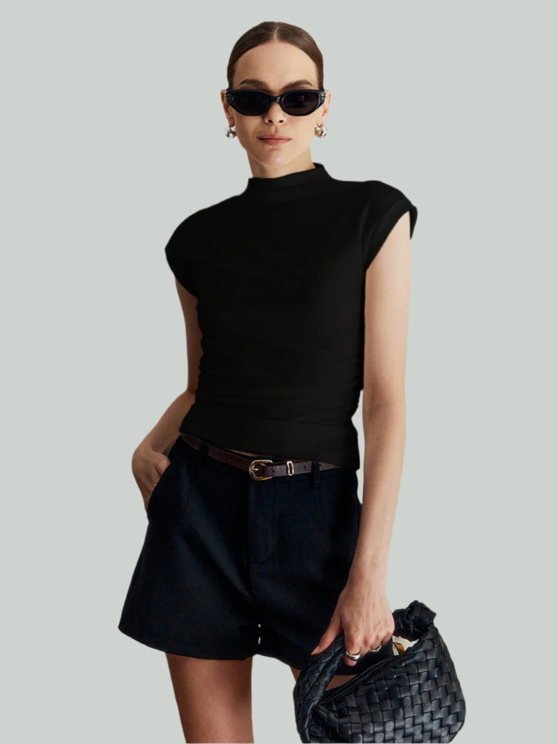 Sleeveless high neck top